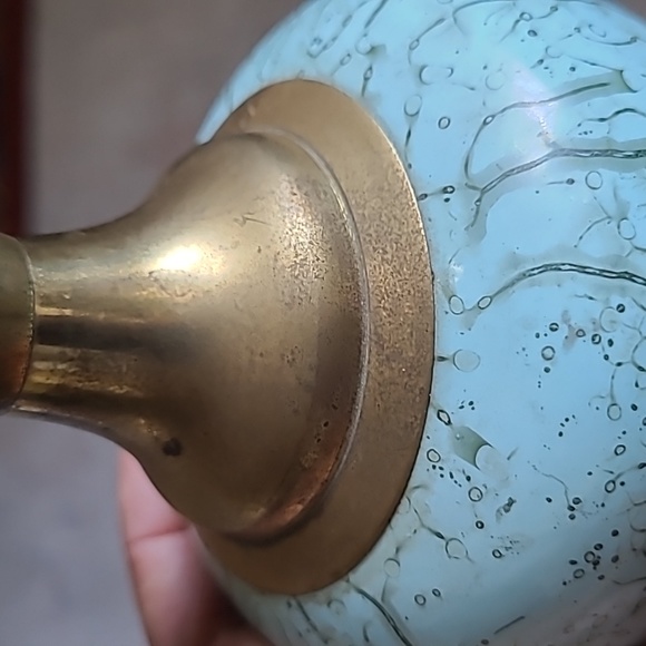 Vintage Delft ware Vase porcelain and brass, hand painted Holland - Picture 6 of 6